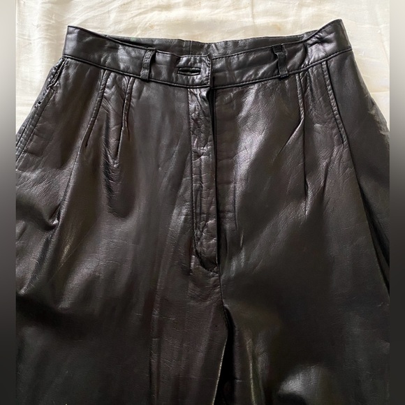 Pia Rucci Black Leather Pants - Picture 3 of 4